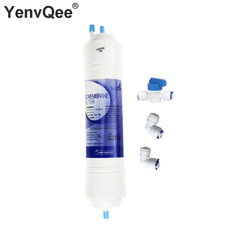  WATER FILTER Quick connect T33 Carbon Cartridge with 2 fittings Water Purifier INLINE COCONUT Carbon Post cartridge REVERSE  (4)