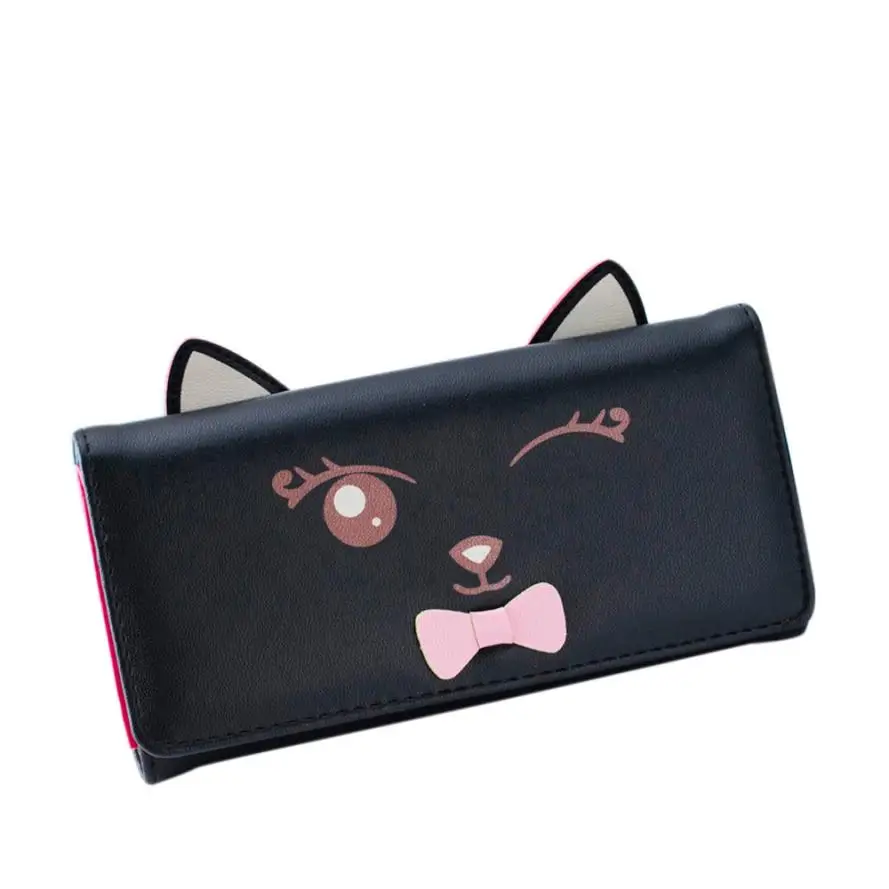 

Women Cat Pattern Coin Purse Long Wallet Card Holders Handbag Candy Color Girls Wallet Portefeuille Femme #A