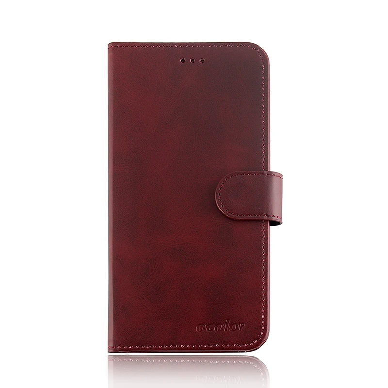 Ocolor для Leagoo M11 Filp чехол из искусственной кожи чехол держатель для кредитных карт кошелек сумка 6,18 дюймов защитный чехол для Leagoo M11 чехол - Цвет: Red-brown