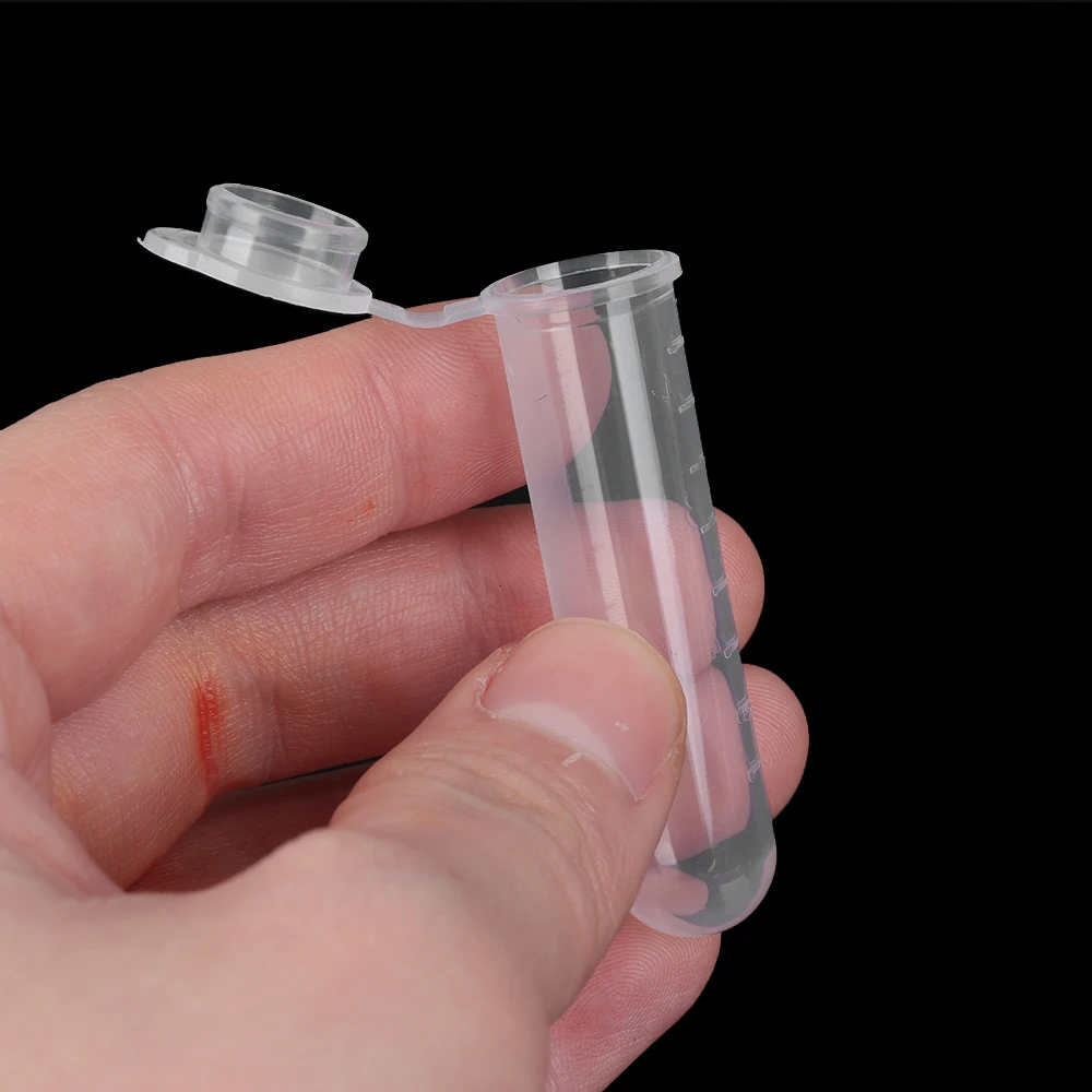 

20PCS/Pack 5ml Round Bottle Small Vial Centrifuge Tube Plastic With Cover translucent Scale Sample Lab Bottle Storage Bottles