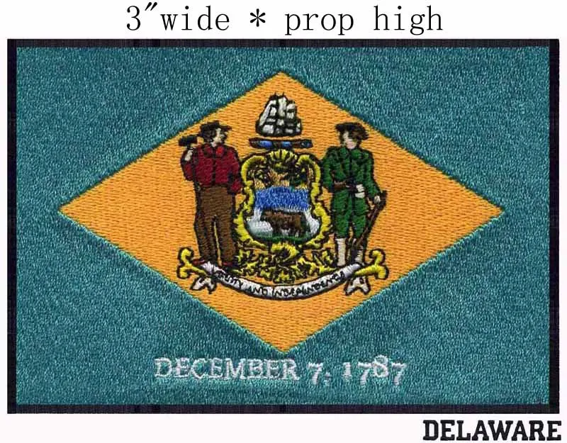 Delaware flag embroidery patch 3 wide marshall familys former