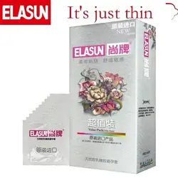 ELASUN 100 шт. ультра тонкий большой масло супер мягкие презервативы Бесцветная Безвкусный прозрачный натуральный латекс резиновые