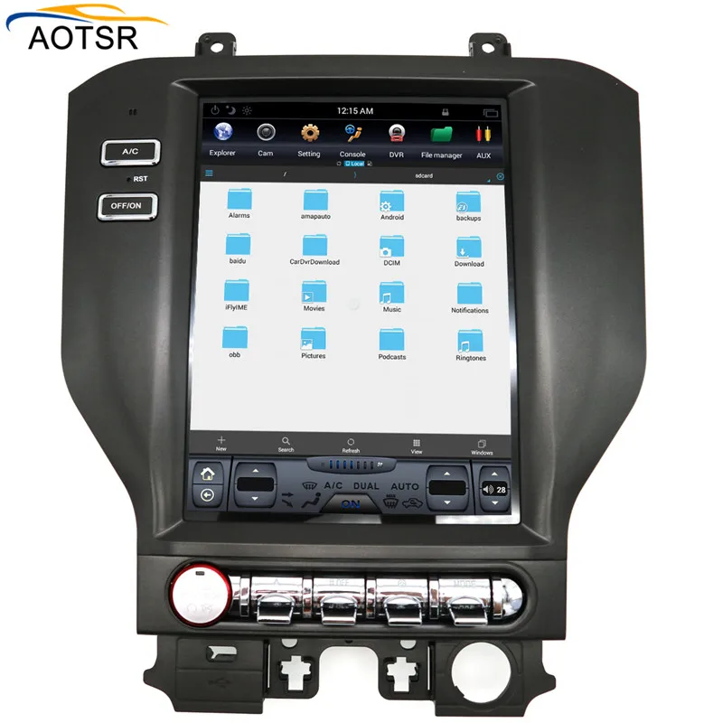 Top Tesla style 10.4" BiG Screen Android 7.1 Car Multimedia DVD player headunit for Ford Mustang 2015-2017 Radio GPS Video Free Map 8