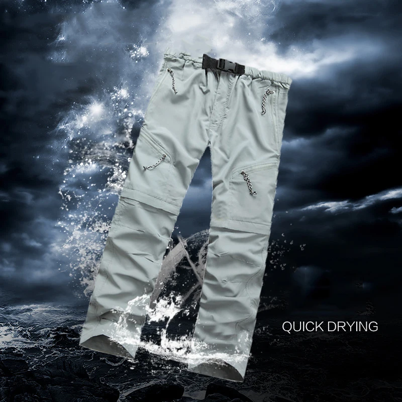 Rápido seco hombres al aire libre pantalones de senderismo desmontable pantalones cortos transpirable de secado rápido Trekking Camping Pantalones de senderismo S-XXXL Rápido seco hombres al aire libre pantalones de senderismo desmontable pantalones cortos transpirable de secado rápido Trekking Camping Pantalones de senderismo S-XXXL