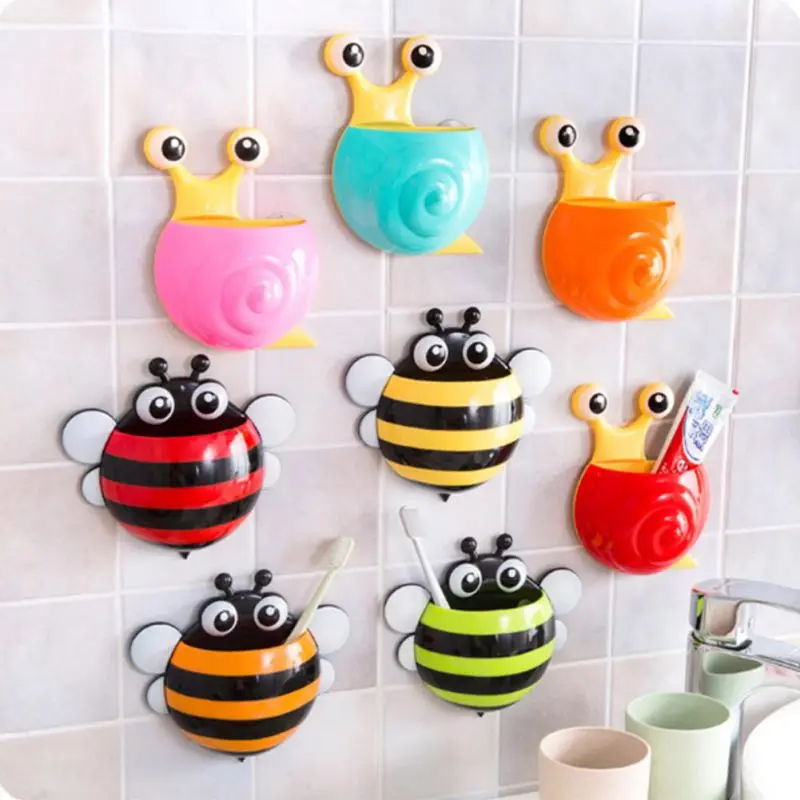 

Ceative Cartoon Animal Sucker Toothbrush Holder Bathroom Products Accessories Wall Mount Stand For Toothpaste Spinbrush Holder