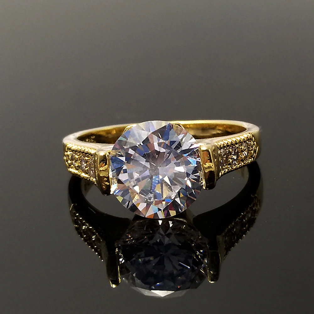 Exquisite Jewelry Luxury Big Crystal Wedding Rings for Women Modern Fashion Gold bague Femme Finger Ring Bijoux Anel 2018 | Украшения и