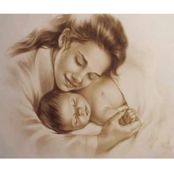 

Full 5d Diamond Painting Maternal Love Diamond Mosaic Embroidery Mother And Baby Round Rhinestone Cross Stitch Needlework Pa731