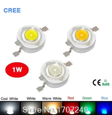 

Free shipping LED 1w 3w High Power LED Chip, RGB Red Green Blue Yellow Cold White Nature White Warm White Light Source