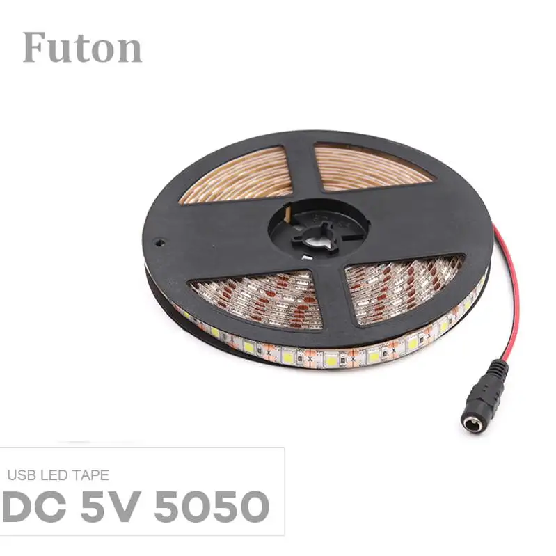 

DC 5V Female Plug LED Light Strip SMD5050 Waterproof Flexible LED Tape For TV Backlight,Under Cabinet/bed,Night light and DIY