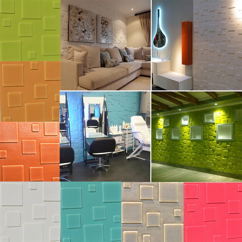 

1PCs 30*30cm DIY Self Adhesive PE Foam 3D Wallpaper Anti-collision Waterproof Wallpaper For Bedroom Living Room Wall Decoration