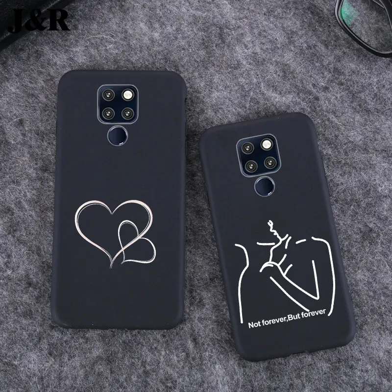 J &amp R чехол для телефона с сердечком Huawei Mate 20X Mate20X 20 X черный матовый Мягкий ТПУ