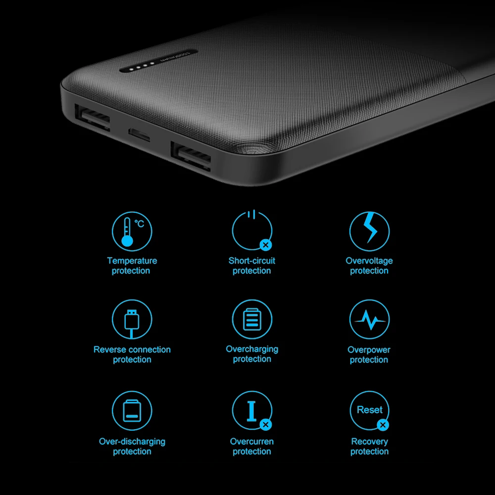 Внешний аккумулятор A.S 10000 мАч для Xiaomi, samsung, iPhone, huawei, Nokia, внешний аккумулятор, портативный внешний аккумулятор с двумя usb-портами
