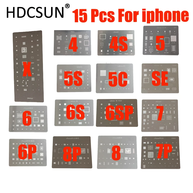 high quality full set BGA Reballing Stencil dedicate kit for iPhone 4/5/6/7/8/X for iPhone BGA reballing repairing