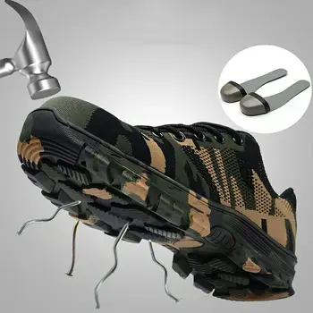 

Mens Work &safety Boots Shoes Botas Hombre Air-permeable Smash And Piercing Steel Toe Protective Shoes Men Zapatos De Hombre