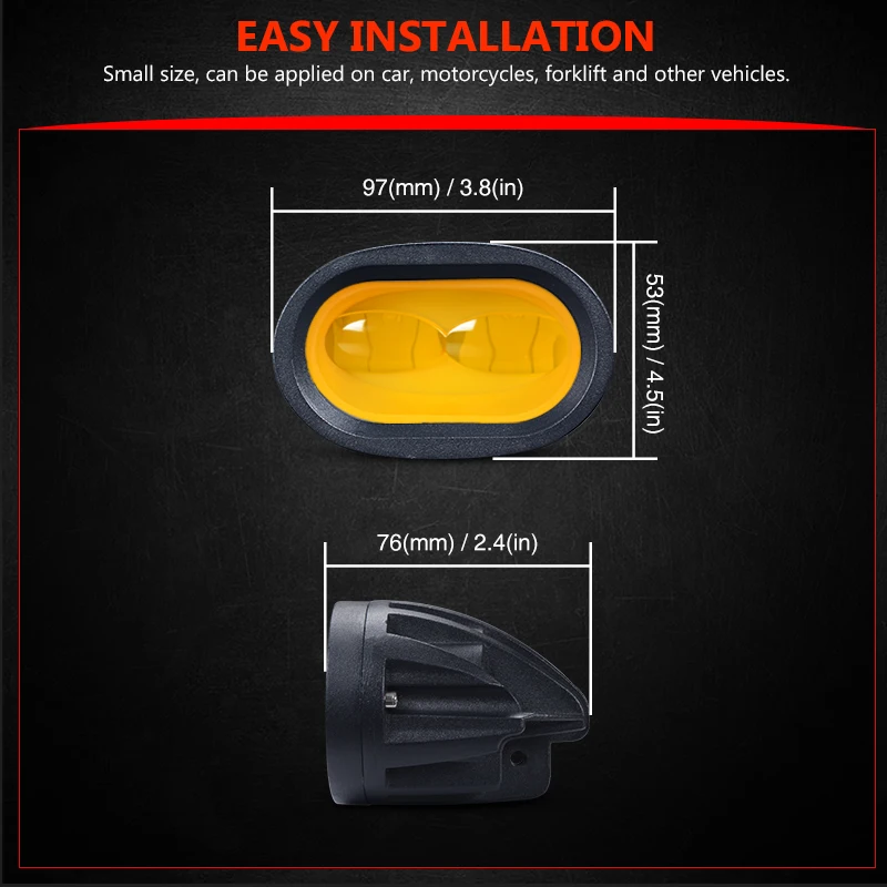 6D New 20W DC 12V 24V Car LED WorkLight Lamp Headlight Bar Offroad Boat Motorcycle SUV Night Driving Lighting Headlamp Fog Lens