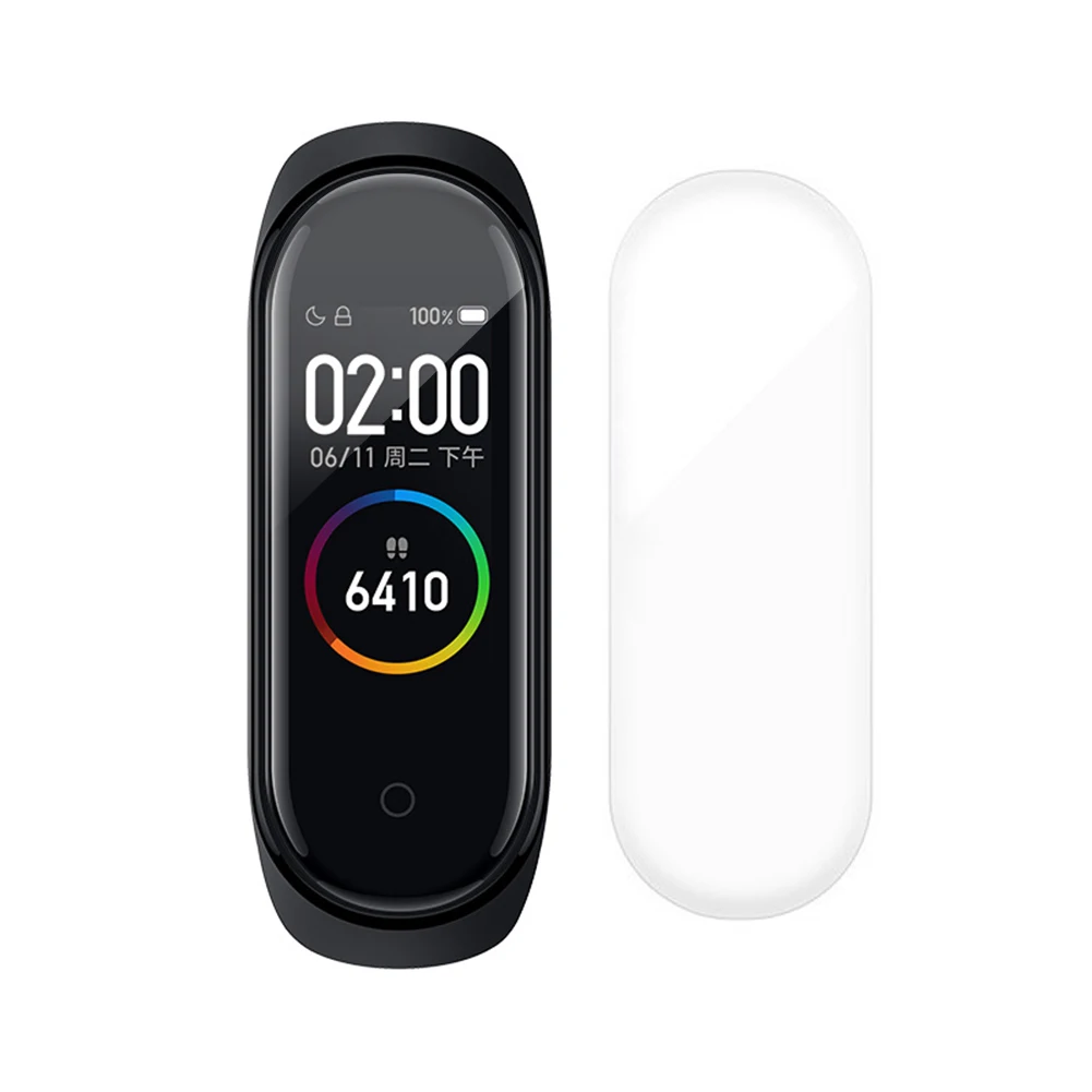 5 шт. защитная пленка из закаленного стекла для Xiaomi Mi Band 4, умный браслет, защита на весь экран, 3D Гидрогелевая пленка без стекла