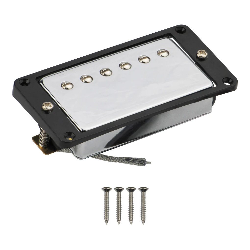 FLEOR 1 шт. хром Alnico 5 Шея электрогитара Humbucker Пикап LP с черным изогнутым монтажным
