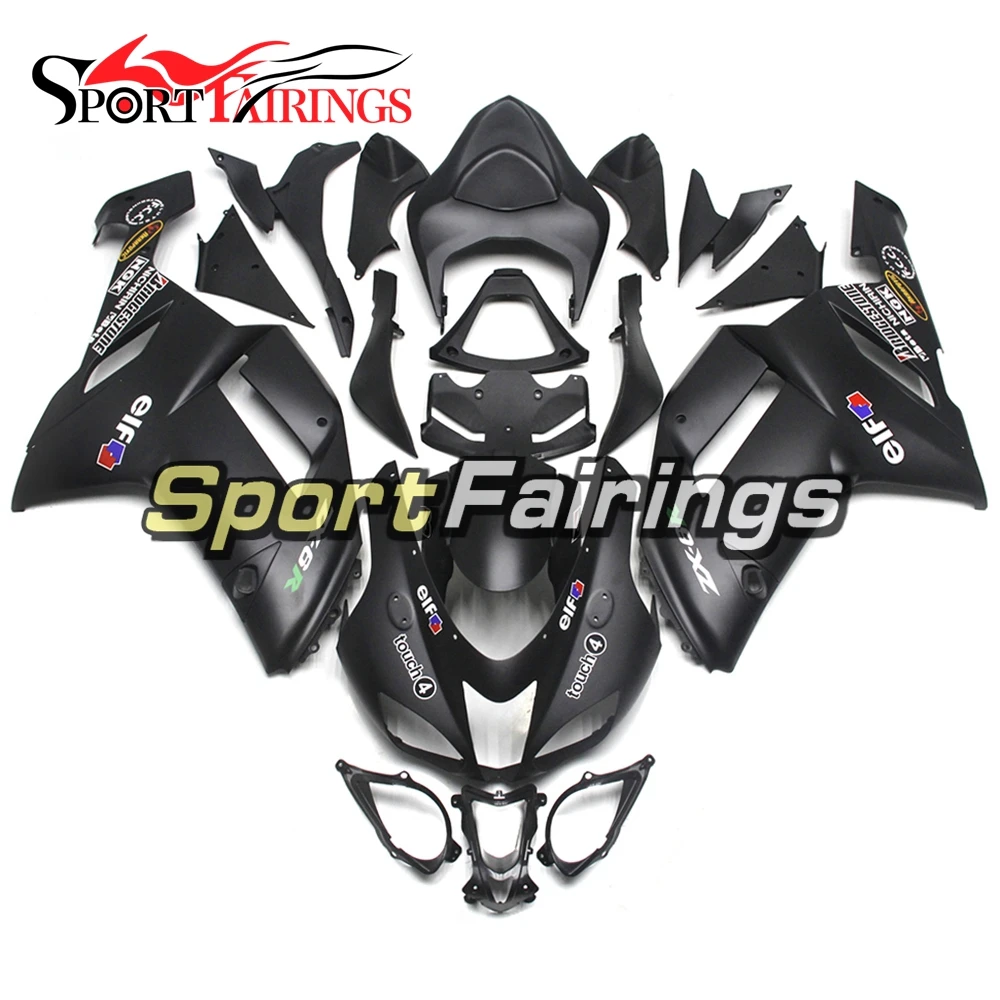 Матовые черные Обтекатели для мотоциклов ZX6R 636 07 08 2007 2008 рамы кузова из АБС
