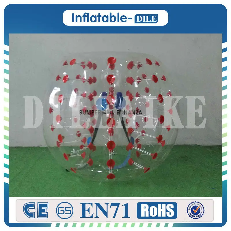 Хорошее качество экологически чистый ТПУ надувной бампер мяч пузырь футбольный диаметр 5 футов(1,5 м) Zord мяч для взрослых и детей - Цвет: Red dot