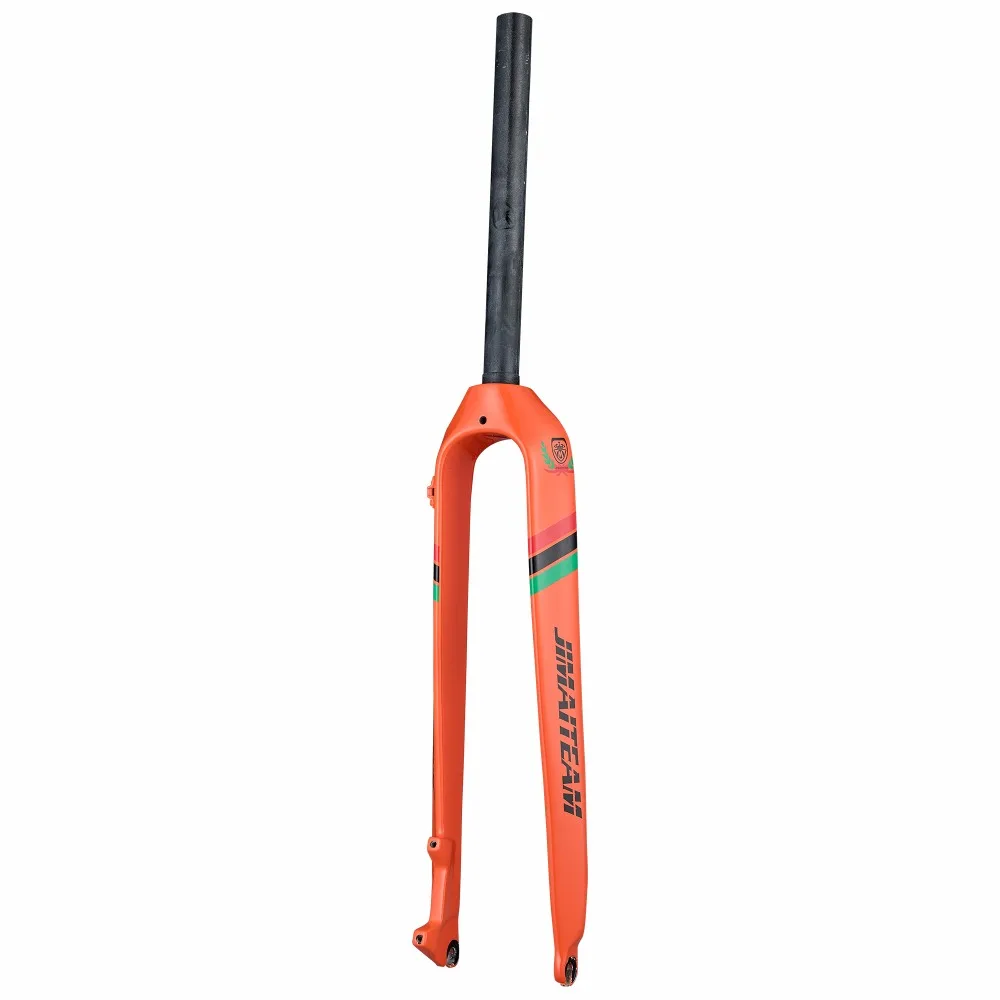 

2018 JIMAITEAM New Mountain bike 3 k total carbon fiber disc brake disc bicycle fork front MTB 26er 27.5er 29er parts orange glo