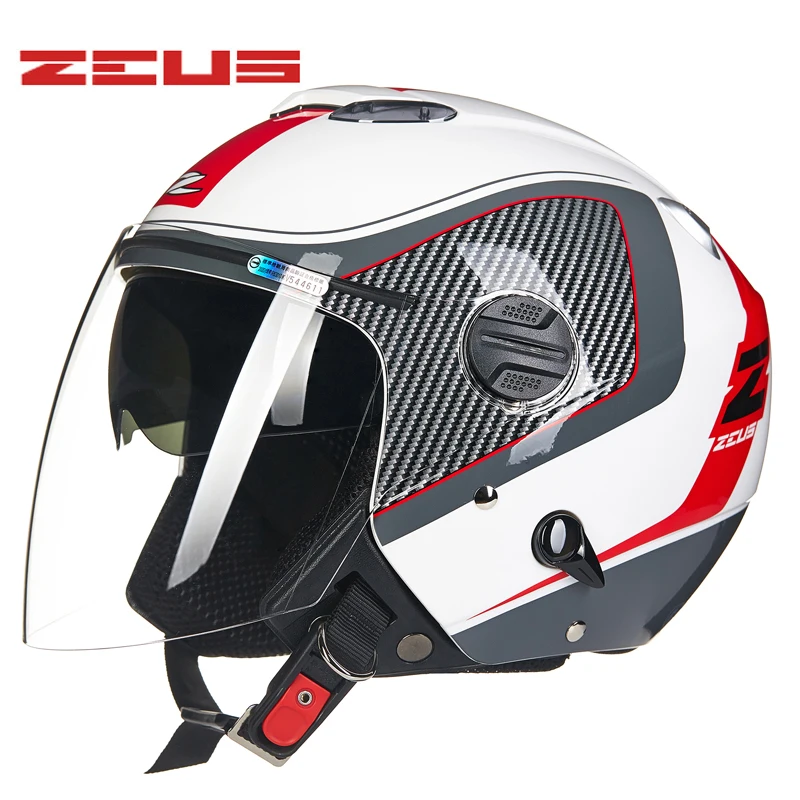 

ZEUS Motorcycle Dual Visors Helmet 4 seasons motorbike Open Face Capacete Da Motocicleta Cascos Para Moto Casque 202fb Helmets