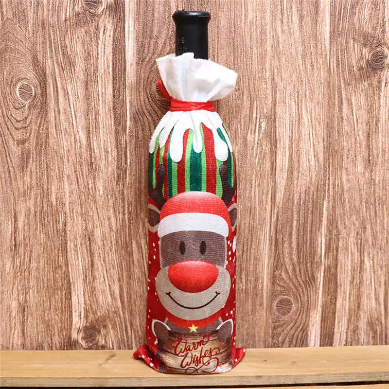 Christmas Xmas Wine Bottle Covers Bag Santa Claus Snowman Bottle Cover Dinner Table Decoration for Home New Year Products #2o26 (4)