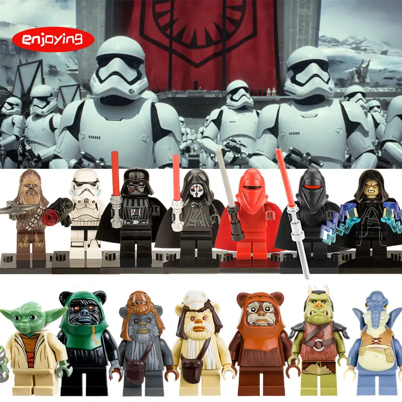 

Star Wars Chewbacca Darth Vader Figures Liea Han Solo Master Yoda Jedi Knight Compatible Legoing Building Blocks for Children