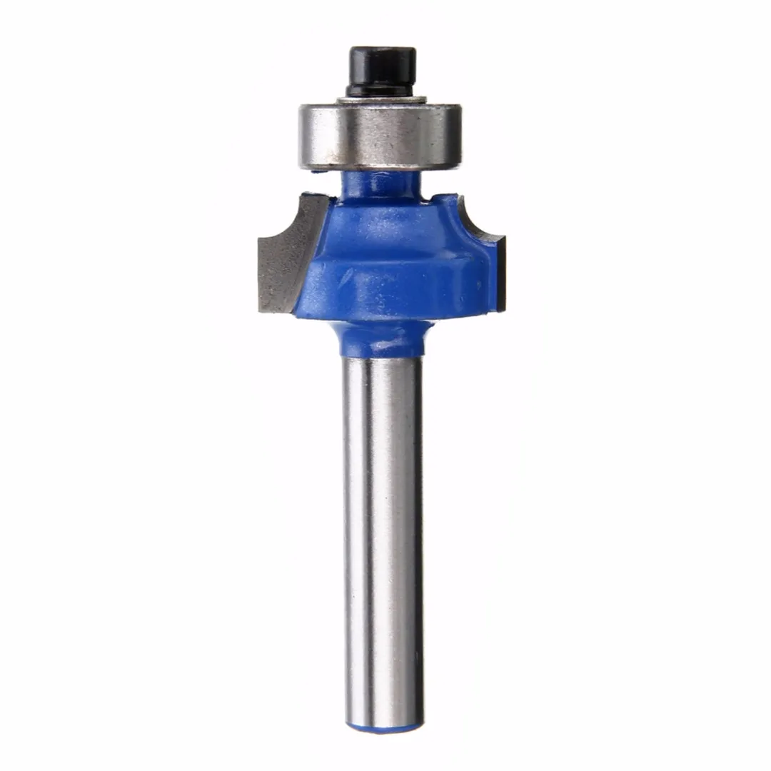 1pc Blue Round Over Router Bit 1/4" Shank 1/4" Radius Solid Hardened Steel Woodworking Milling Cutter For Power Tool