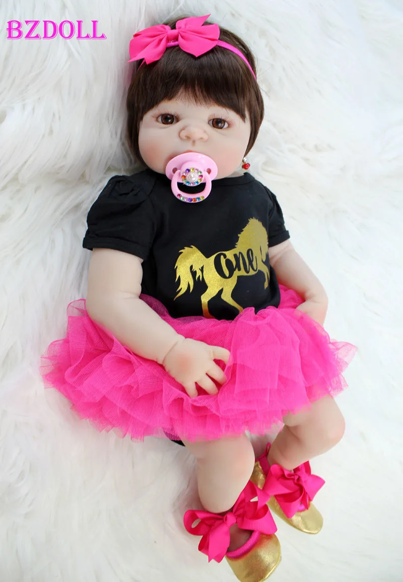 BZDOLL 22 дюйма разрешение Full силиконовые Новорожденные для маленьких девочек