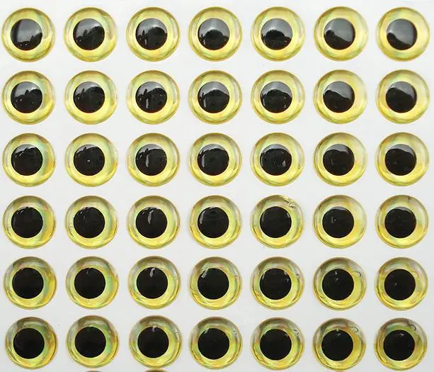 90pcs 14mm Gold Eyes 3D Holographic Fishing Lure Eyes Fly Tying Jigs Crafts Doll
