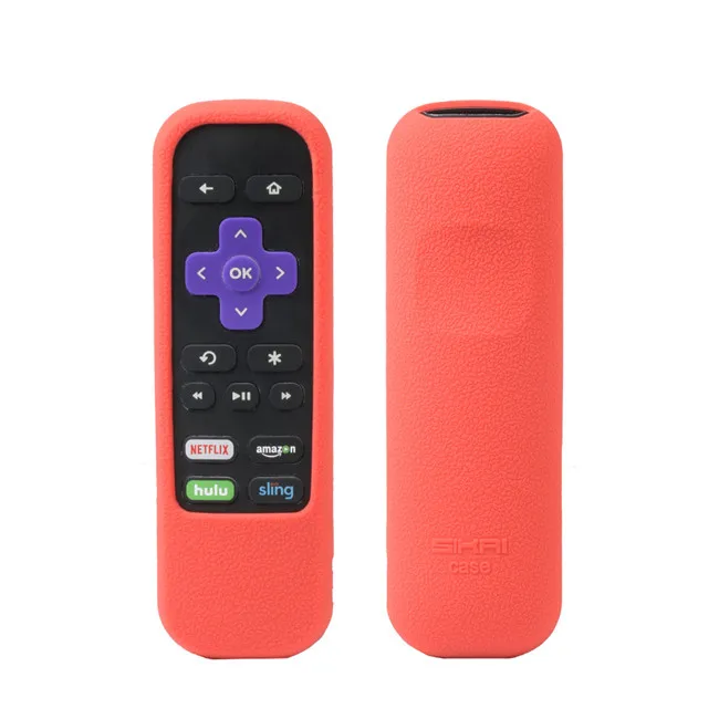 Пульт дистанционного Управление Чехлы для ROKU U1 ТВ поле Enhanced Remote Управление Мягкий силиконовый чехол рукав защитная оболочка дело - Цвет: Красный