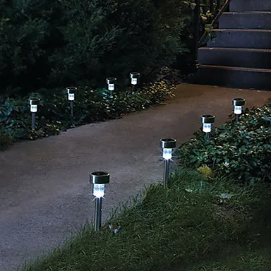 Iluminação ao ar 8pc de Aço Luz da Lâmpada Inoxidável Solar Jardim Energia Gramado Luzes Livre Luminaria Luz Frete Grátis Led 8 luzes iluminação ao ar livre luminaria luz frete grátis