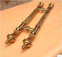 Large glass door handle European antique copper door handle luxury golden Ruled red bronze green bronze handle