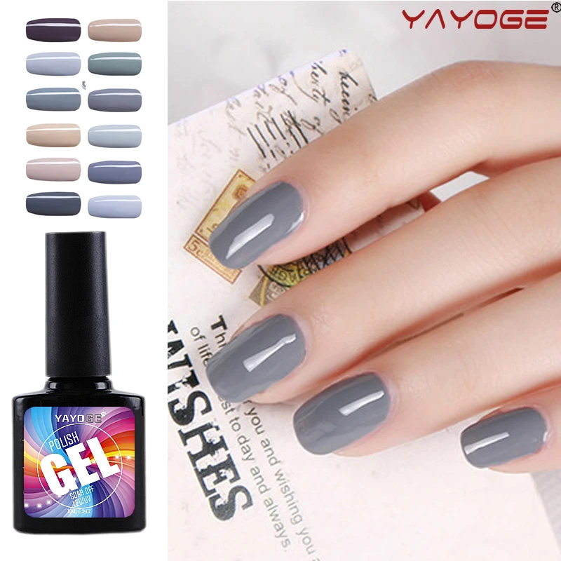 

YAYOGE Nail Gel Polish Varnish Elegant Gray series 10ml 12 Color UV LED Long Lasting Lacquer Soak off Manicure