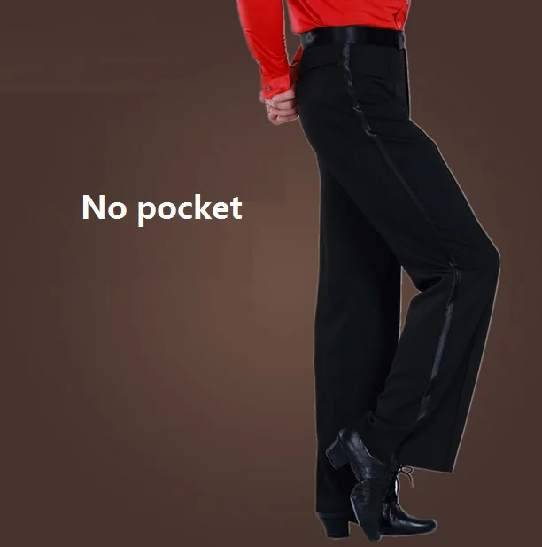 Черные атласные ленты сбоку мужские латиноамериканские брюки мужские современные брюки для бальных танцев Брюки для латинских танцев мужские брюки - Цвет: Black2
