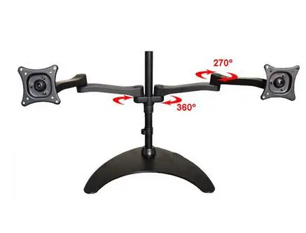 13 24 Dual Screen Monitor Holder Desktop Stand Full Rotation TV Mount Arm Bracket ML1002