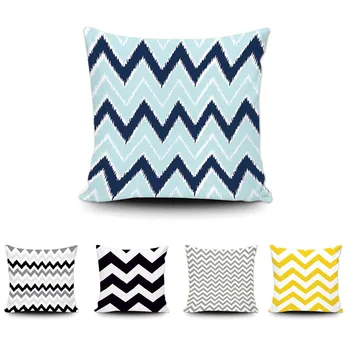 

45*45cm Vintage Geometric Wave Cushion Cover Fashion Zigzag Cotton Decorative Stripe Cushion Covers Throw Pillow Covers For Gift