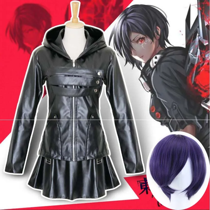 Tokyo Ghoul Touka Kirishima Faux Leather Cosplay Costume Full Set COS