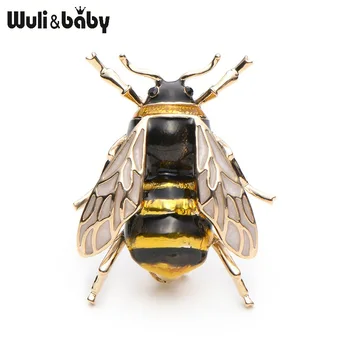 

Wuli&Baby Enamel Bumblebee Brooches Men Women's Alloy Yellow Bee Insect Brooch Christmas Gift Broche Banquet Pins