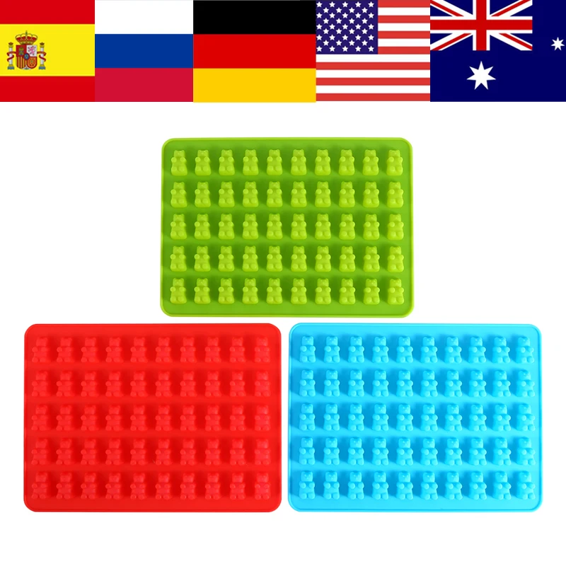 

50 Gummy Maker Cavity Bear Mold Novelty Silicone Chocolate Candy Ice Tray