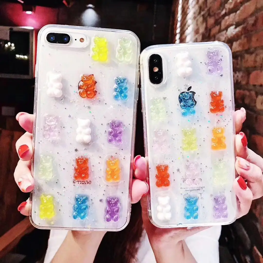 Цветной чехол для телефона для iphone XR XS MAX 8 7 6 6s plus X прозрачный яркий Кристальный милый блестящий чехол-накладка с изображением животных
