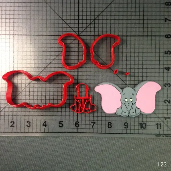 Мультфильм животных прекрасный слон серии помадка кекс топ на заказ 3D печатных печенья резак набор для выпечки инструменты для тортов - Цвет: dumbo 3 inch