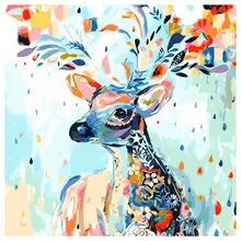 Горячая Распродажа, сделай сам, масляная краска, набор для рисования по номерам, изображение, рисунок на холсте, ручная раскраска, рукоделие и шитье, Радужный олень