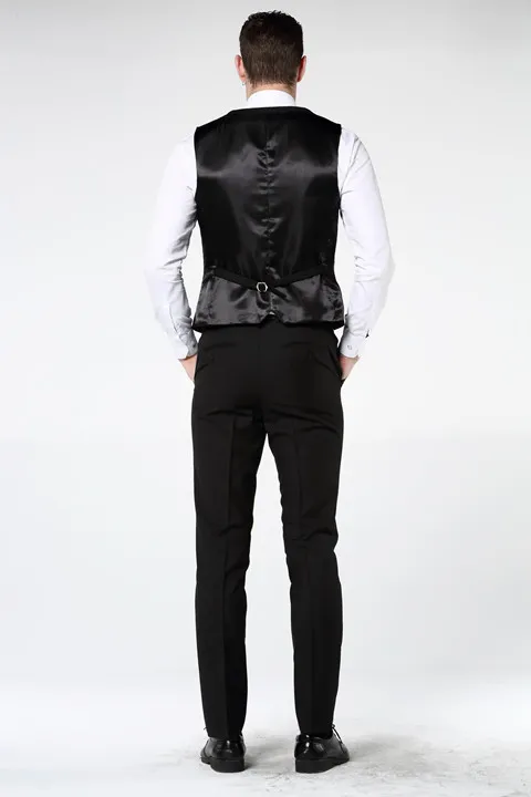 MOGU мужской костюм из 3 предметов(куртка+ жилет+ брюки), приталенный черный костюм, модные мужские костюмы, приталенные свадебные костюмы для мужчин на заказ