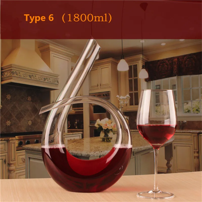 Стиль бессвинцового хрустального графин ручной работы стеклянная бутылка для вина 1800 мл прозрачная