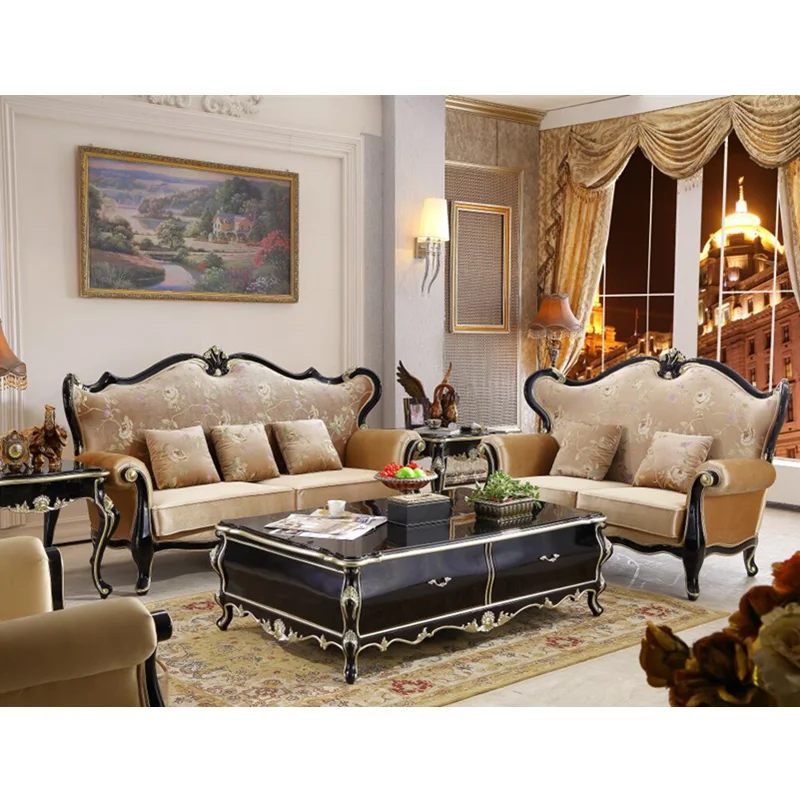 Мебель для гостиной кожа дорогой европейский дизайн классический диван стул набор
