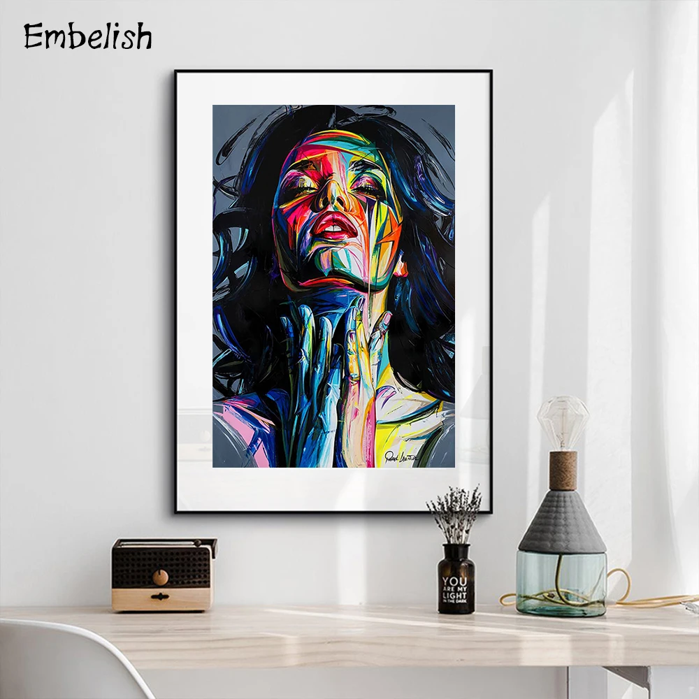 Embeish 1 шт. Франсуаза Nielly красочное лицо Горячая HD холст картины для гостиной современный домашний декор настенные художественные картины