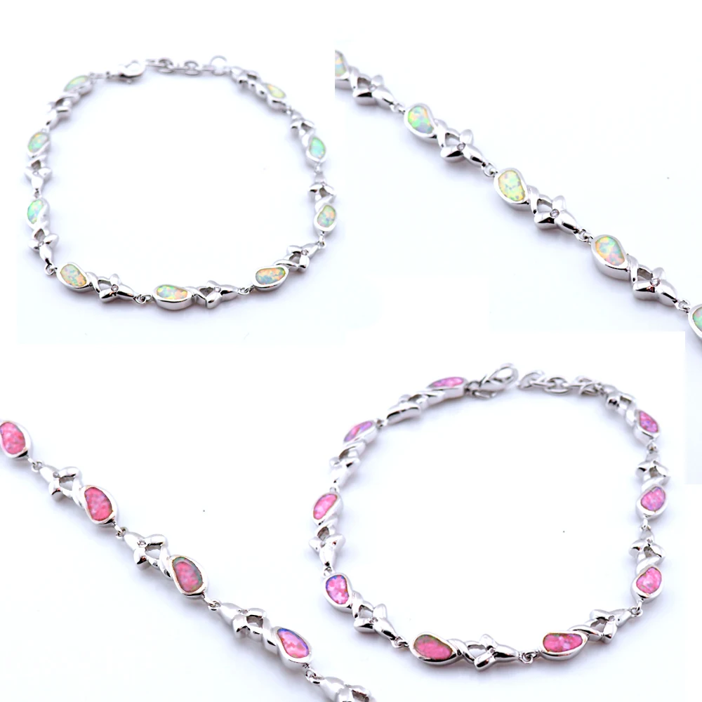 

Hot Sale Women Party Gift Silver Fire opal Fashion Bracelets Free Ship B014