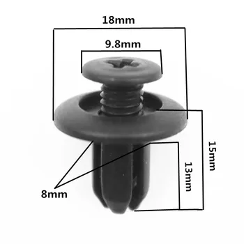 

50Pcs 8MM Plastic Rivets Expansion Fastener for Bumper Fender Trunk Universal Auto Clip Fastener