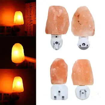 

Rotatable Mini Himalayan Salt Night Light Original stone Shape Wall Lamp Bedside Home Decor Novelty Lighting US EU UK AU Plug